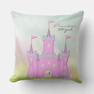 Child's Personalized Pink Princess Throw Pillow