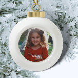 Child's Photo and Decorative Name<br><div class="desc">Add a personalized photo ornament to the Christmas tree this year with this ceramic ball ornament!  Easy to customize,  just upload your child's photo and name for a beautiful addition to your holiday decor or the sweetest gift for grandparents!</div>