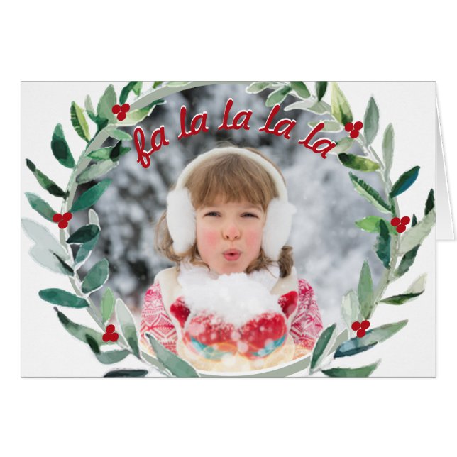 Child's Photo Christmas Card With Name (Front Horizontal)