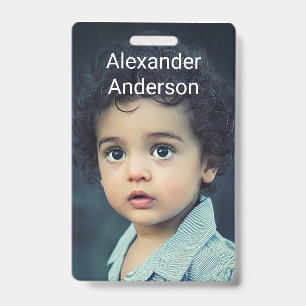 Child's Photo Name Tag Personalize Badge
