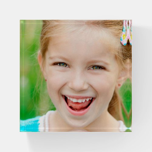 Childs Photo or any photo Square Paperweight