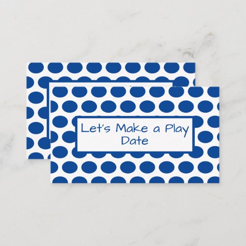 Childs Play Date Blue Polka Dot Business Card