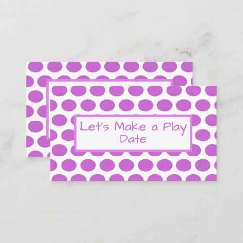 Childs Play Date Polka Dot Business Card