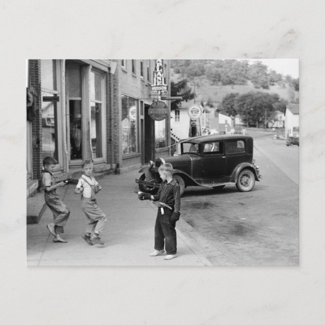 Child's Play in Wisconsin, 1930s Postcard (Front)