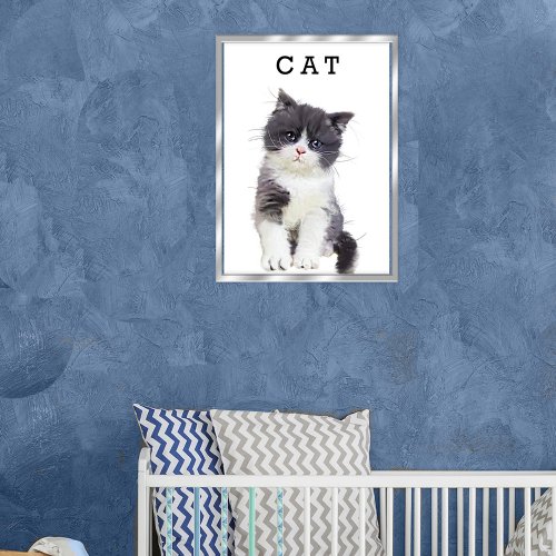  Childs Room Black White Kitten Poster