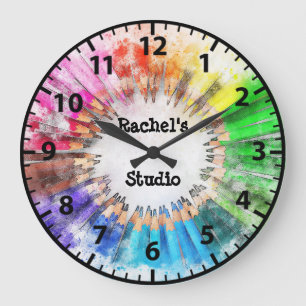 Child's Room Girl's Room Daughter Artist Large Clock