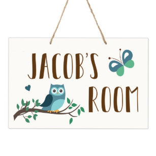 Child's Room Owl and Butterfly Hanging Wall Art