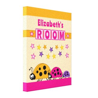 Child's room stars ladybugs pink orange