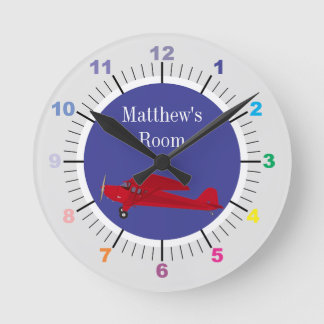 Child's Room Wall Clock Airplane