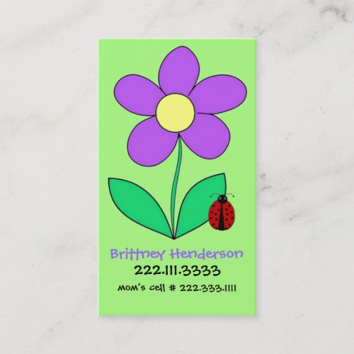 Child's safety Card Business Card Templates