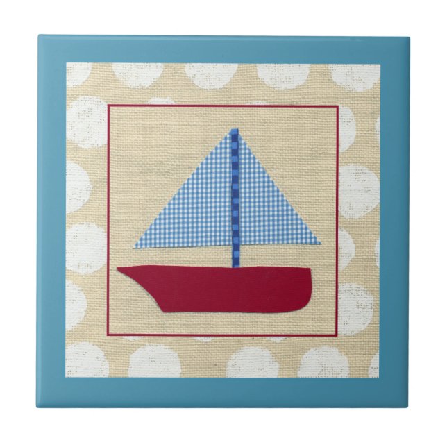 Child's Sailboat by Chariklia Zarris Ceramic Tile (Front)