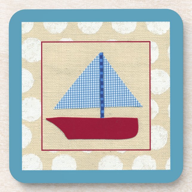 Child's Sailboat by Chariklia Zarris Drink Coaster (Front)