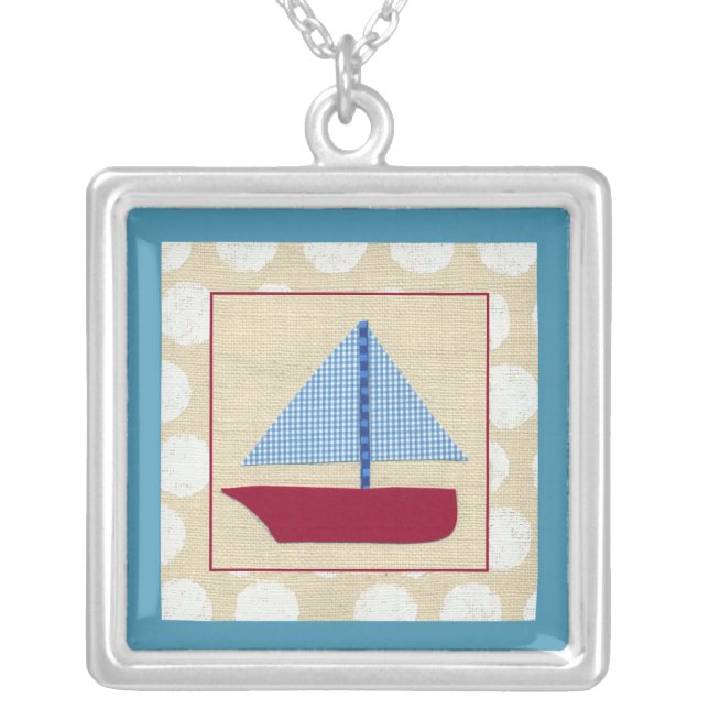 Child's Sailboat by Chariklia Zarris Silver Plated Necklace (Front)
