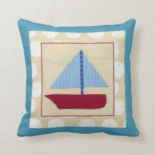 Child's Sailboat by Chariklia Zarris Throw Pillow