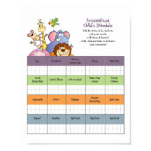 Childs SCHEDULE/TIMETABLE Personalized