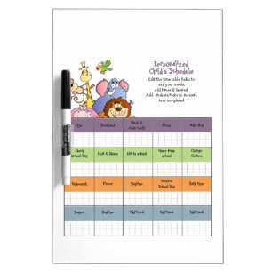 Childs SCHEDULE/TIMETABLE Template Dry Erase Board