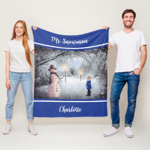 Child's Snowman Christmas Blanket
