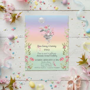 Child's Some Bunny Easter Ballerina Birthday Invit