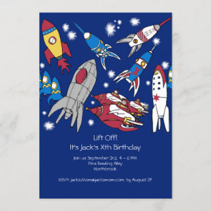 Child's Space Inspired Birthday Party Invitation