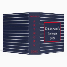 Child's Striped Artwork Binder