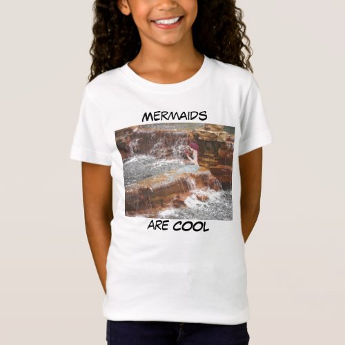 Childs Tee Mermaid Reading at the Waterfall T_Shirt