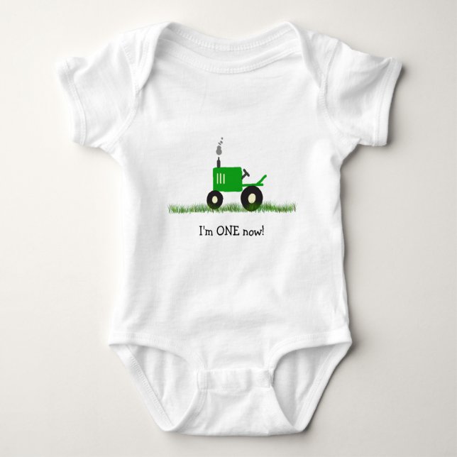 Child's Tractor T-Shirt: Customize Age Baby Bodysuit (Front)
