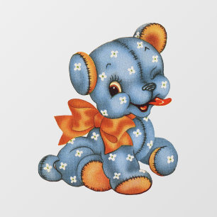 Child's Vintage Blue & Orange Puppy Dog Wall Decal