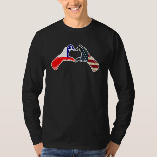 Chile American USA Flag USA Chilean Heart T-Shirt