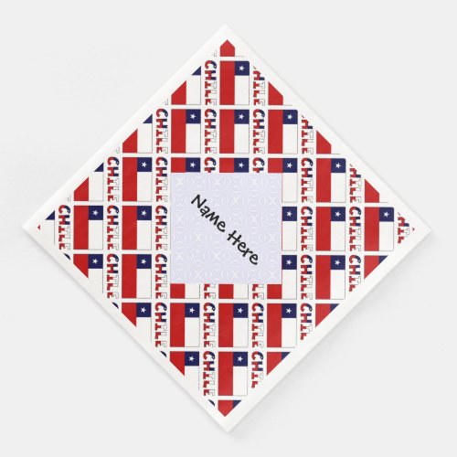 Chile and Chilean Flag Tiled Personalized Tiled Paper Dinner Napkins