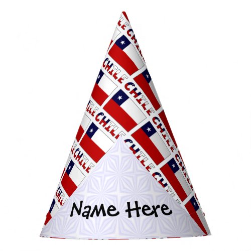 Chile and Chilean Flag Tiled with Your Name Party Hat
