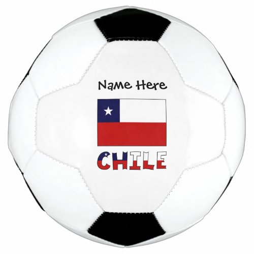 Chile and Chilean Flag with Your Name Soccer Ball