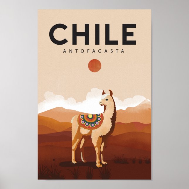 Chile antofagasta travel poster (Front)