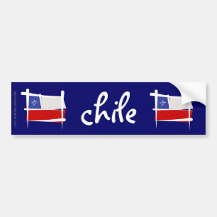 Chile Brush Flag Bumper Sticker