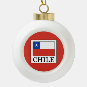 Chile Ceramic Ball Christmas Ornament