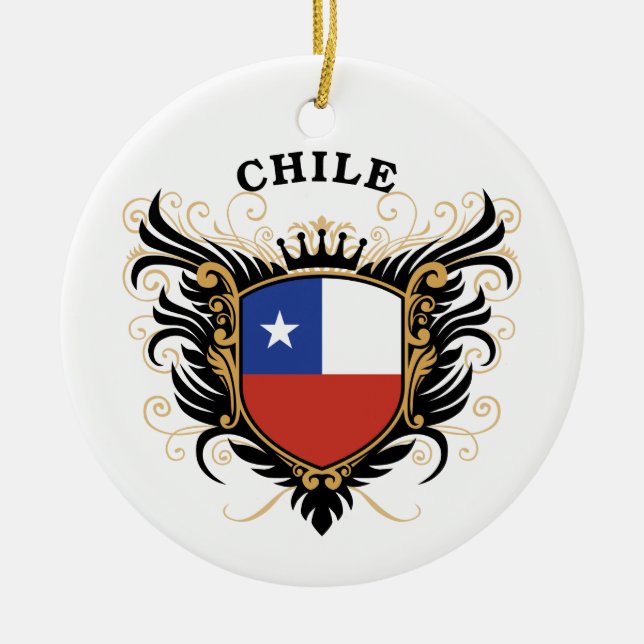 Chile Ceramic Ornament (Front)