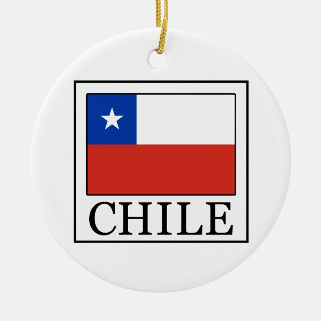 Chile Ceramic Ornament (Front)