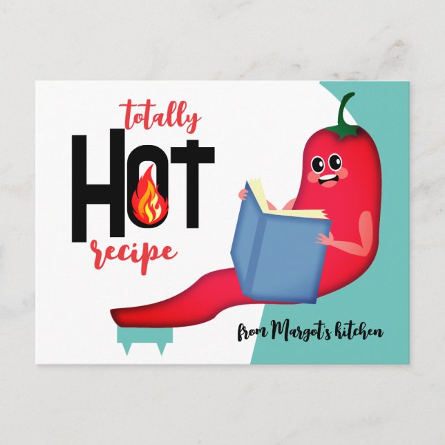chile chile pepper reading smart food recipe cards (Front)