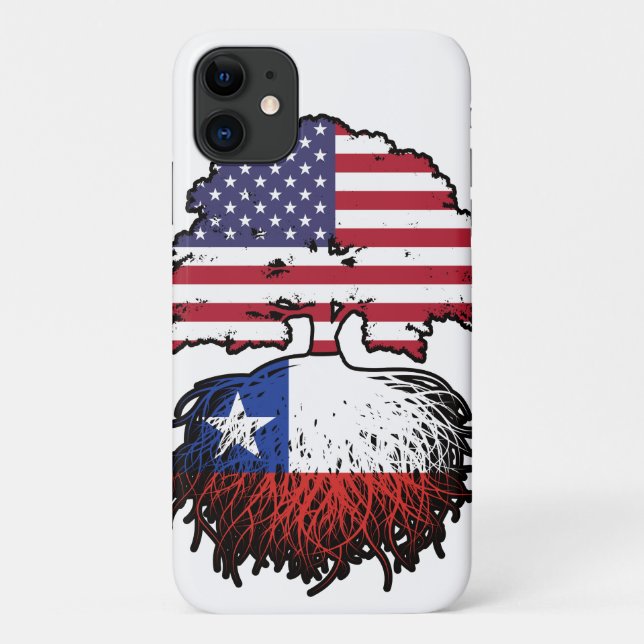 Chile Chilean American USA Tree Roots Flag Case-Mate iPhone Case (Back)