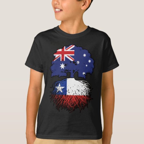 Chile Chilean Australian Australia Tree Roots Flag T_Shirt