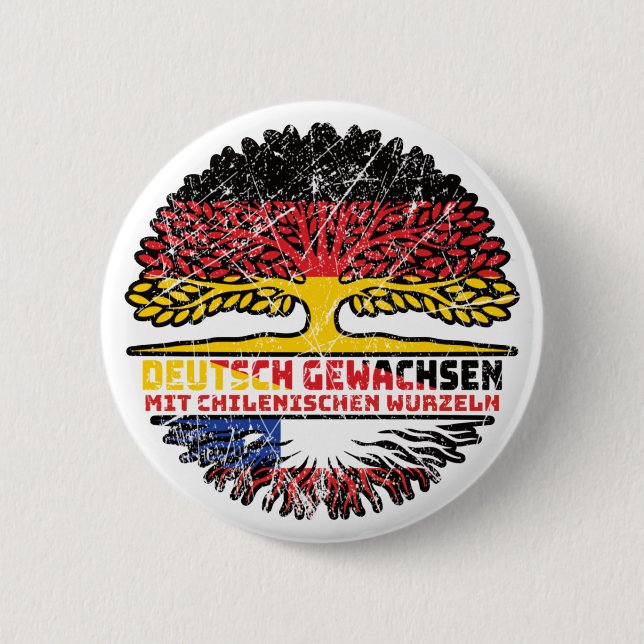 Chile Chilean Deutsch Baum Wurzel Button (Front)