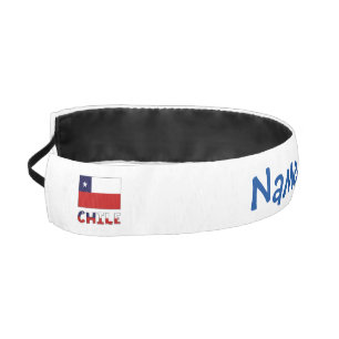Chile Chilean Flag Blue Personalization Athletic Headband