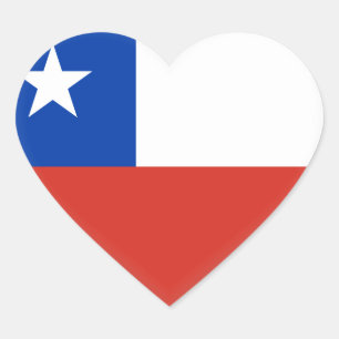 Chile (Chilean) Flag Heart Sticker