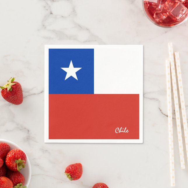Chile & Chilean Flag party fashion /sports fans Napkins (Insitu)