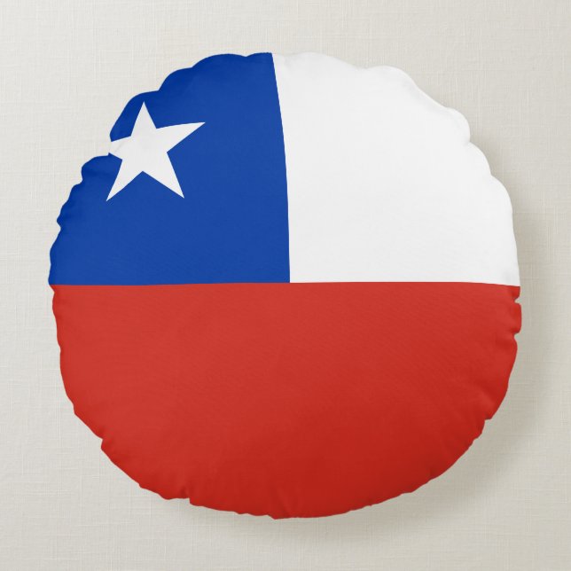 Chile (Chilean) Flag Round Pillow (Front)