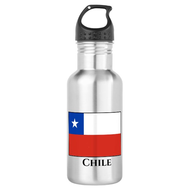 Chile (Chilean) Flag Stainless Steel Water Bottle (Front)
