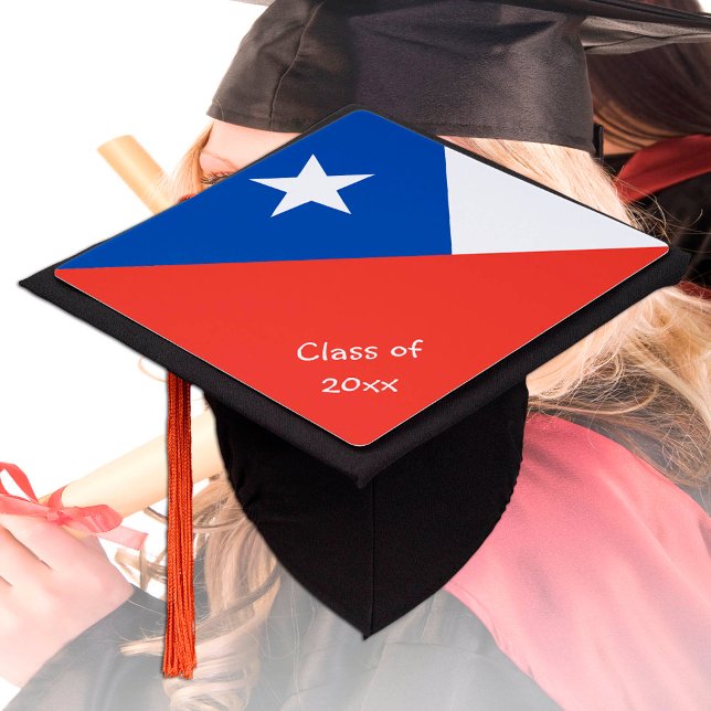 Chile & Chilean Flag - Students / University Graduation Cap Topper (Creator Uploaded)
