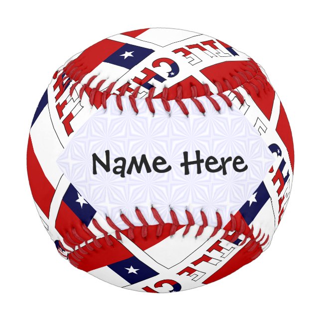Chile Chilean Flag Tiled Personalized  Baseball (Front)