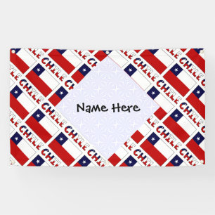 Chile Chilean Flag Tiled Personalized Name  Banner