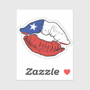 Chile Chilean Lipstick Love Flag Sticker