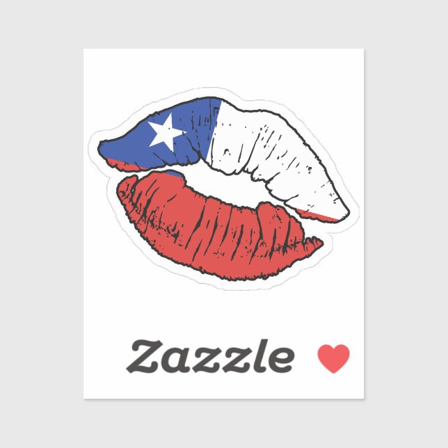 Chile Chilean Lipstick Love Flag Sticker (Sheet)